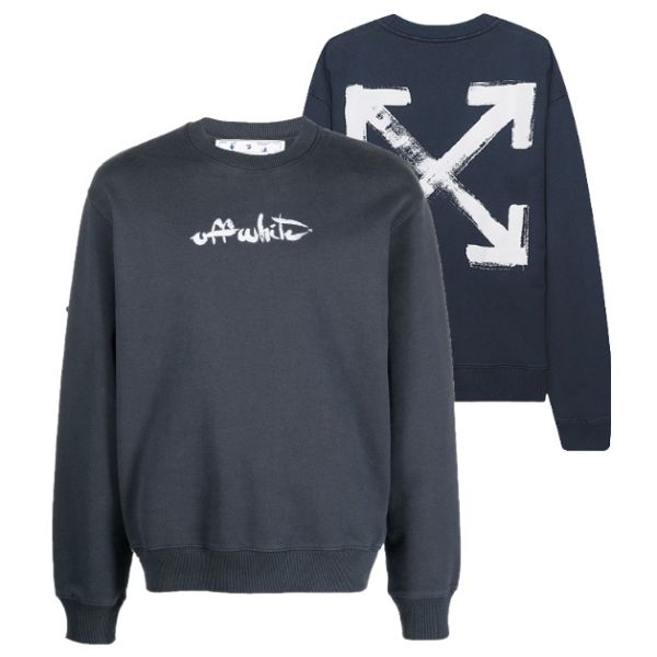 Off-White Paint Arrow Slim Sweater Navy