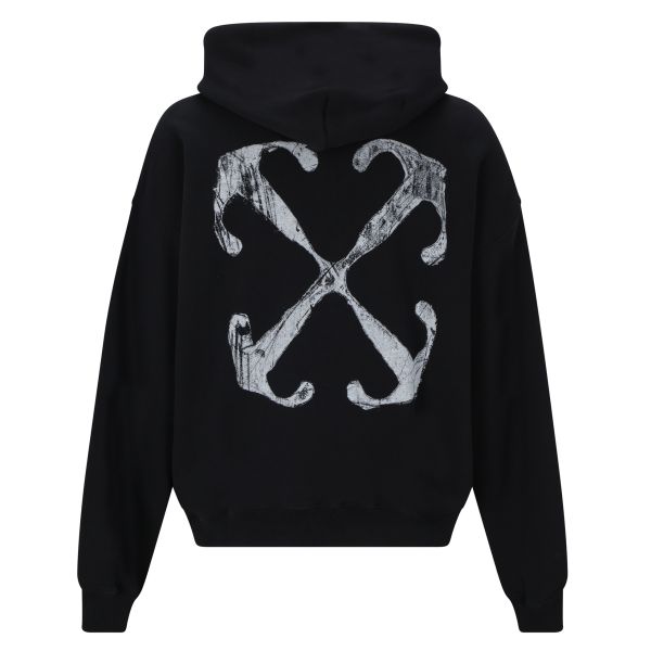 Off-White Scratch Arrow Over Hoodie Zwart