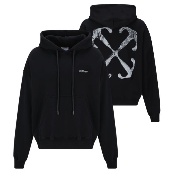 Off-White Scratch Arrow Over Hoodie Zwart