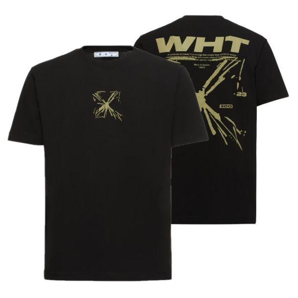 Off-White Splash Arrow Slim T-shirt Zwart