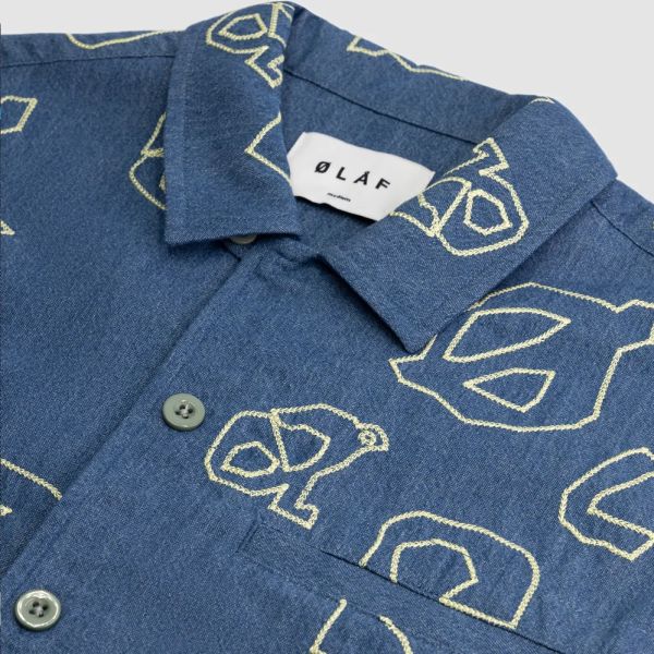 Olaf AOP Denim Overhemd Blauw