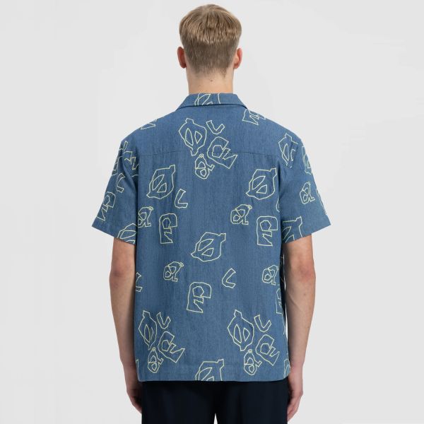 Olaf AOP Denim Overhemd Blauw