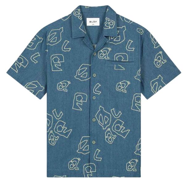 Olaf AOP Denim Overhemd Blauw