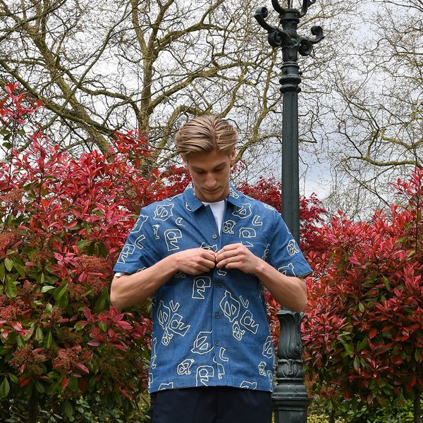 Olaf AOP Denim Overhemd Blauw