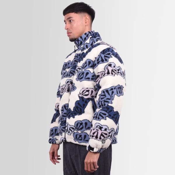 Olaf AOP Puffer Wit/Blauw