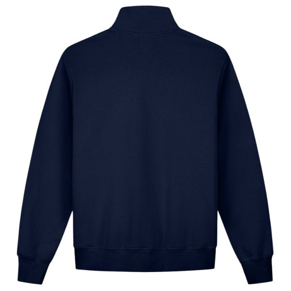 Olaf Block Zip Mock Sweater Navy