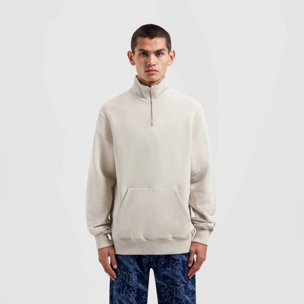 Olaf Block Zip Mock Sweater Off White