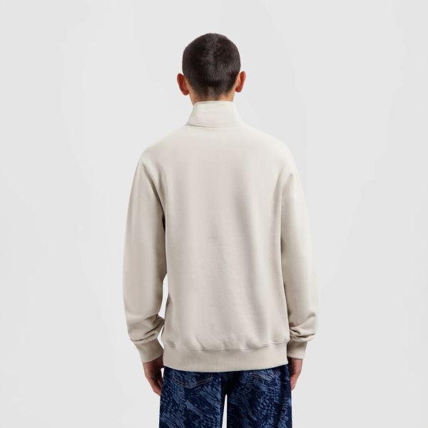 Olaf Block Zip Mock Sweater Off White
