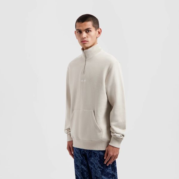 Olaf Block Zip Mock Sweater Off White