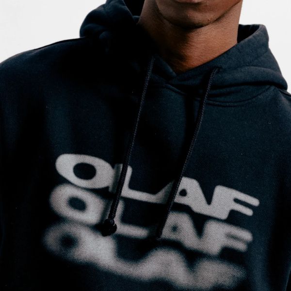 Olaf Blur Logo Hoodie Zwart