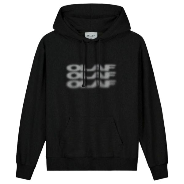 Olaf Blur Logo Hoodie Zwart