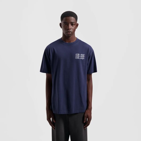 Olaf Blur Logo T-shirt Navy