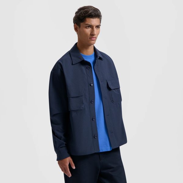Olaf Bonded Pocket Overshirt Navy