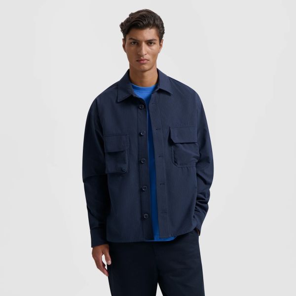 Olaf Bonded Pocket Overshirt Navy