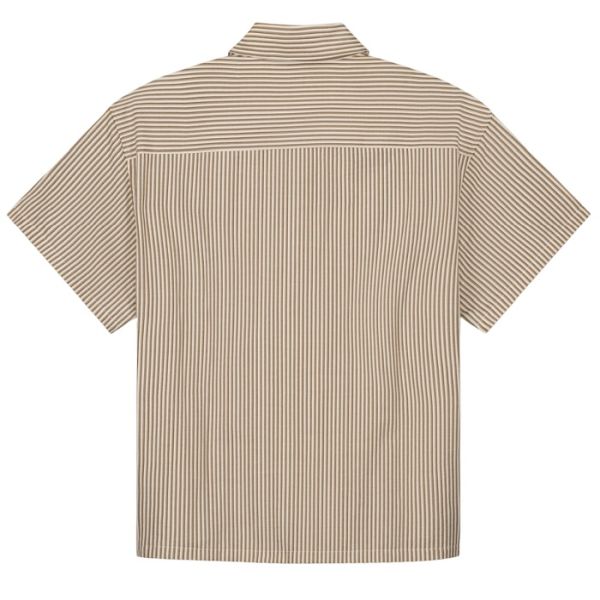 Olaf Boxy Seersucker Stripe Overhemd Beige