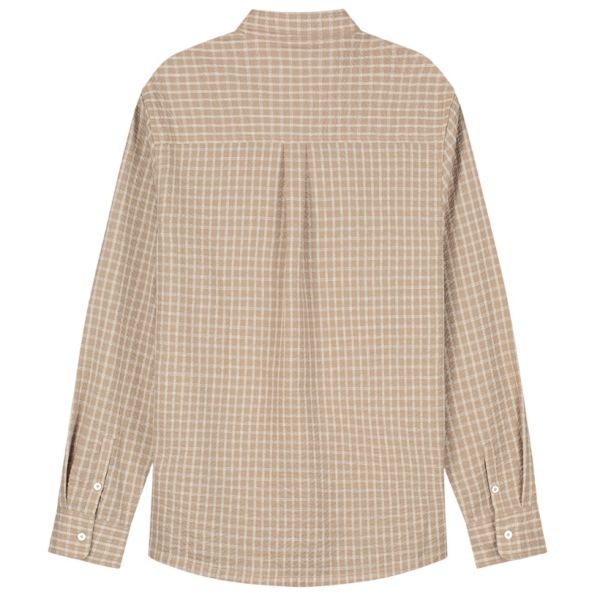 Olaf Checked Seersucker Overhemd Beige