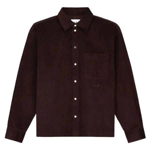 Olaf Corduroy Boxy Overshirt Donker Bruin