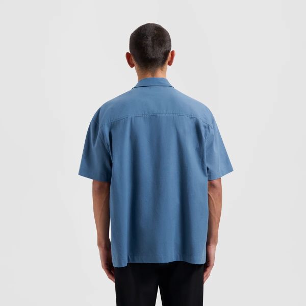 Olaf Cotton Linen Overhemd Blauw