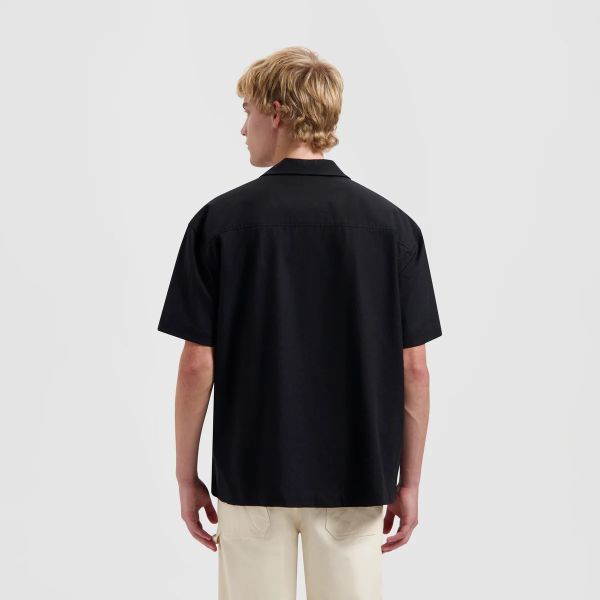 Olaf Cotton Linen Overhemd Zwart