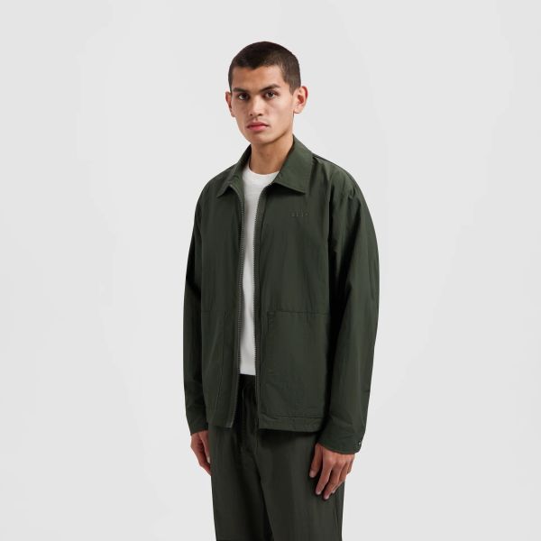 Olaf Crinkle Nylon Jack Donker Groen