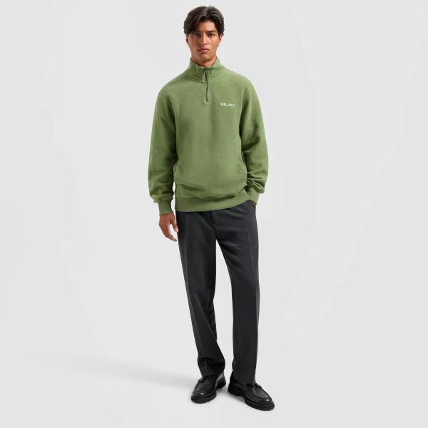 Olaf Drift Zip Mock Sweater Groen