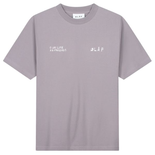 Olaf Dual Logo T-shirt Paars/Grijs
