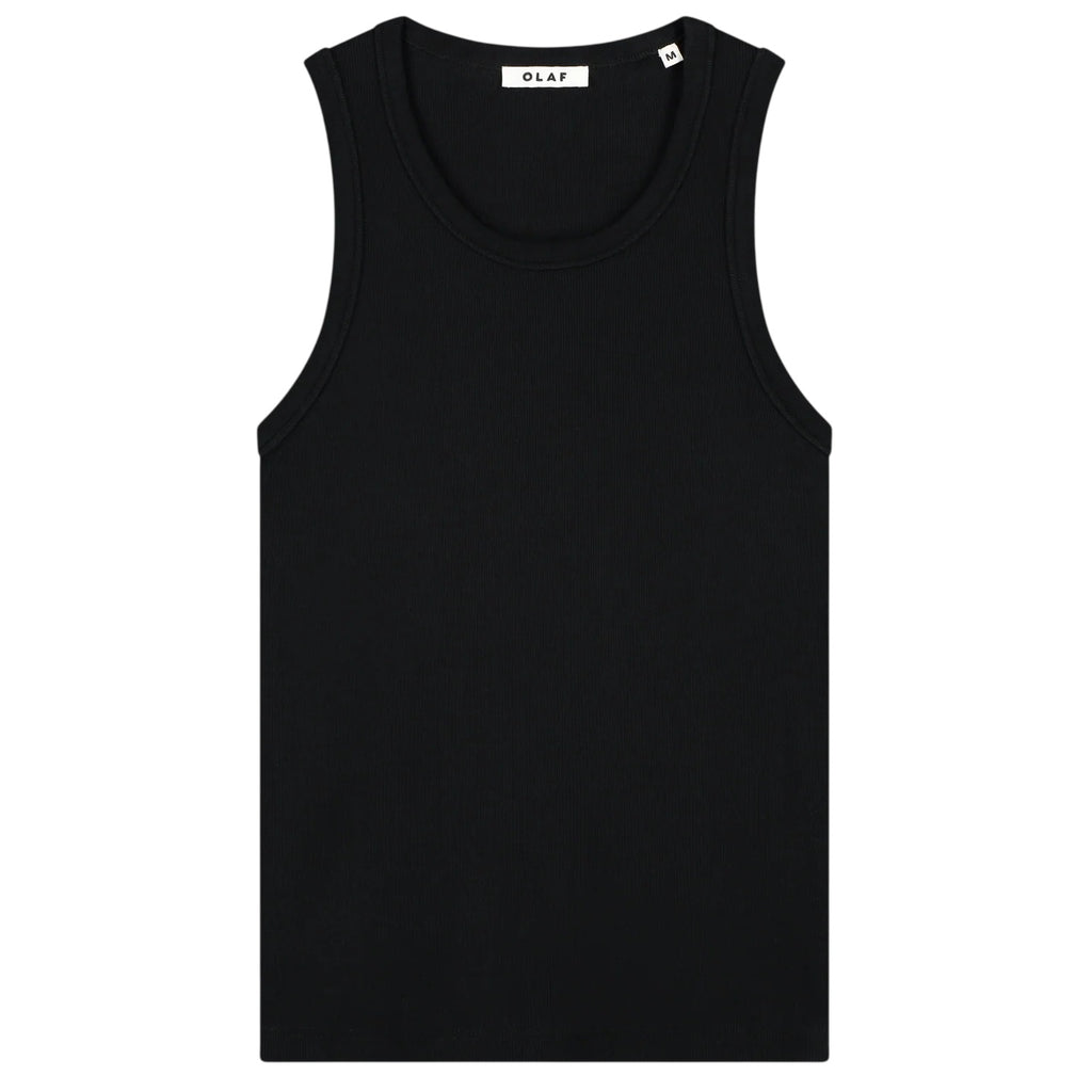 Olaf Essential Rib Tank Top Zwart