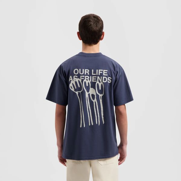 Olaf Flower Poster T-shirt Navy