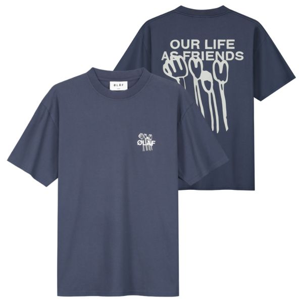 Olaf Flower Poster T-shirt Navy
