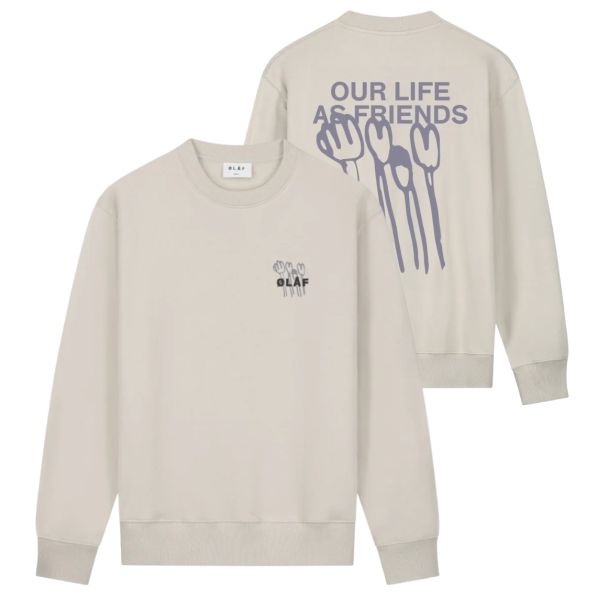 Olaf Flower Poster Sweater Beige