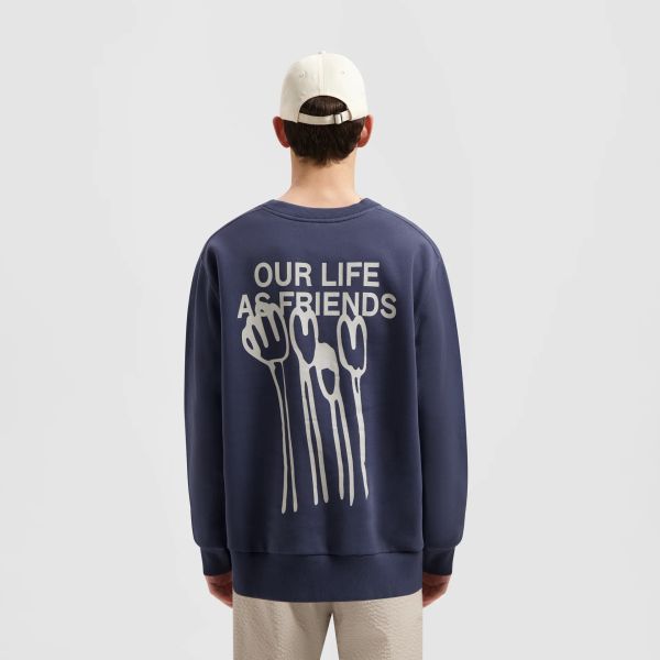 Olaf Flower Poster Sweater Navy