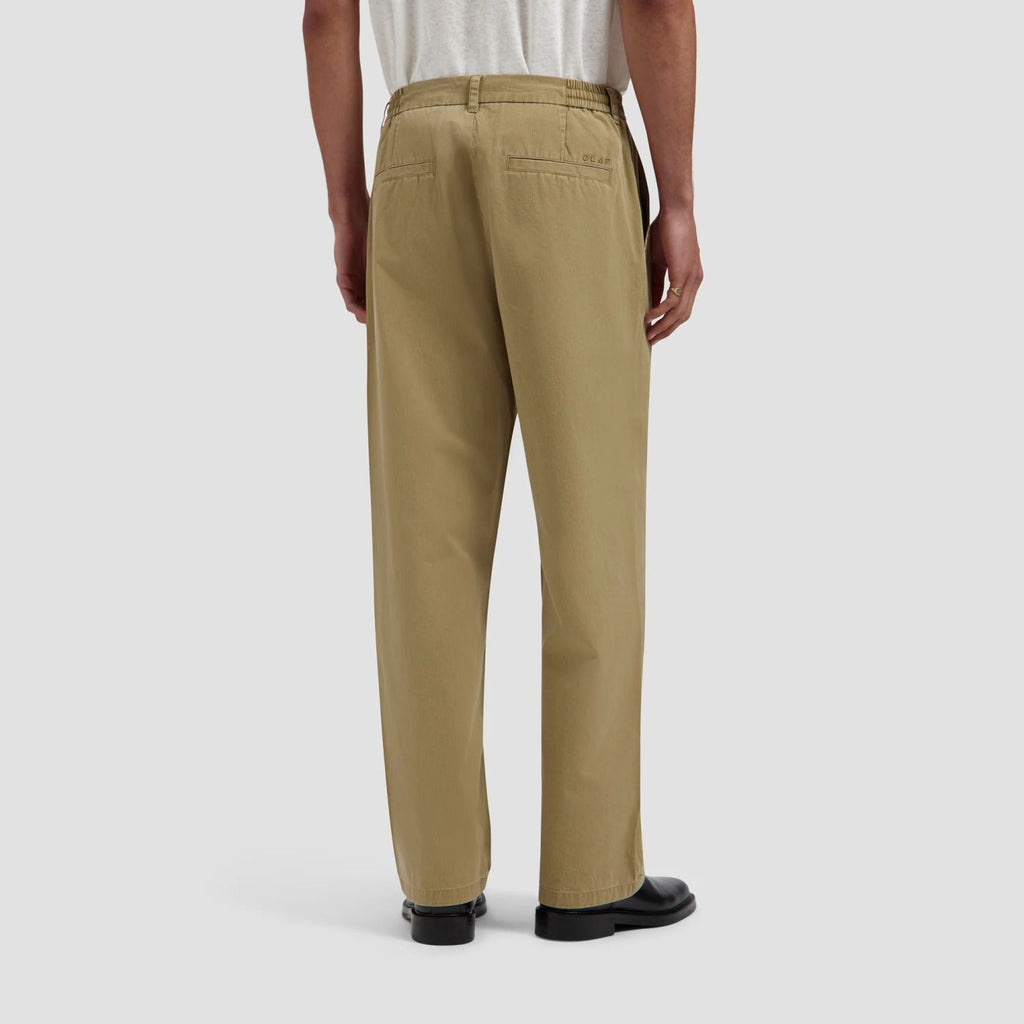 Olaf Herringbone Pleated Broek Beige