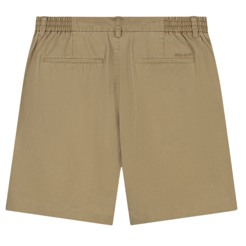 Olaf Herringbone Pleated Korte Broek Beige