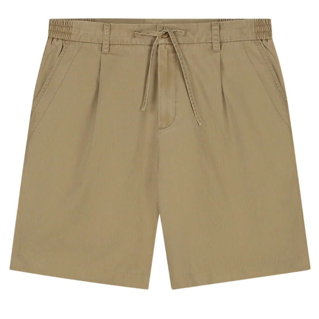 Olaf Herringbone Pleated Korte Broek Beige