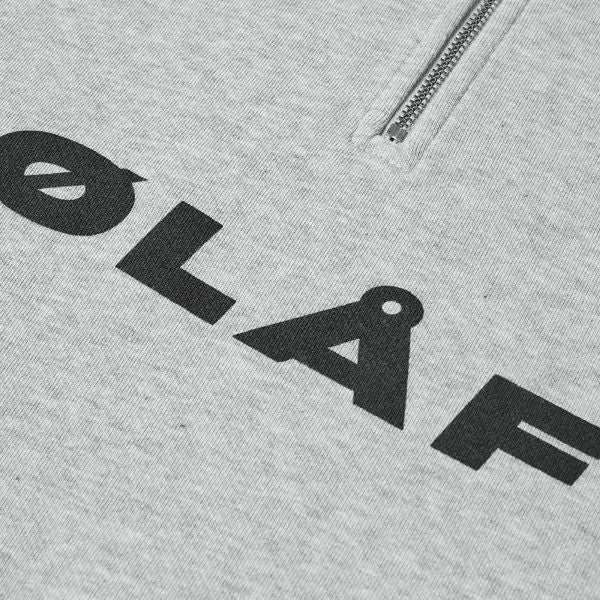 Olaf Italic Zip Mock Sweater Grijs