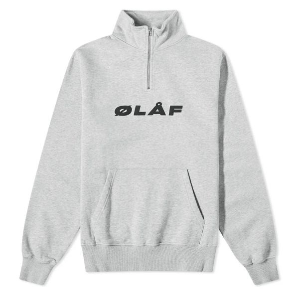 Olaf Italic Zip Mock Sweater Grijs