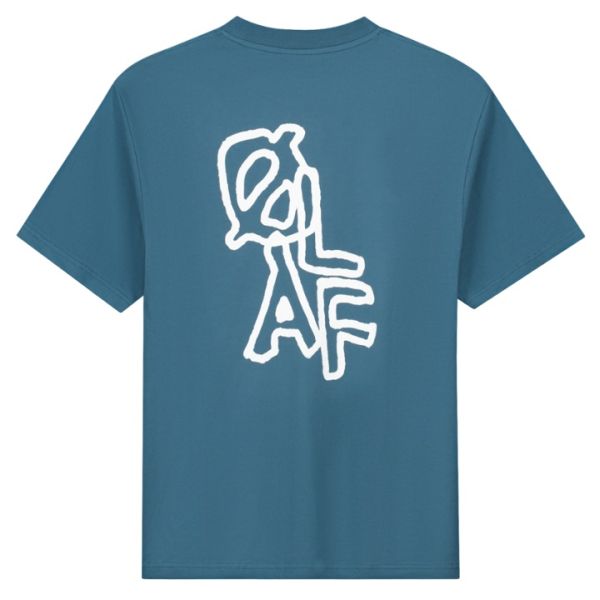 Olaf Layered Logo T-shirt Blauw