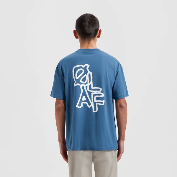 Olaf Layered Logo T-shirt Blauw