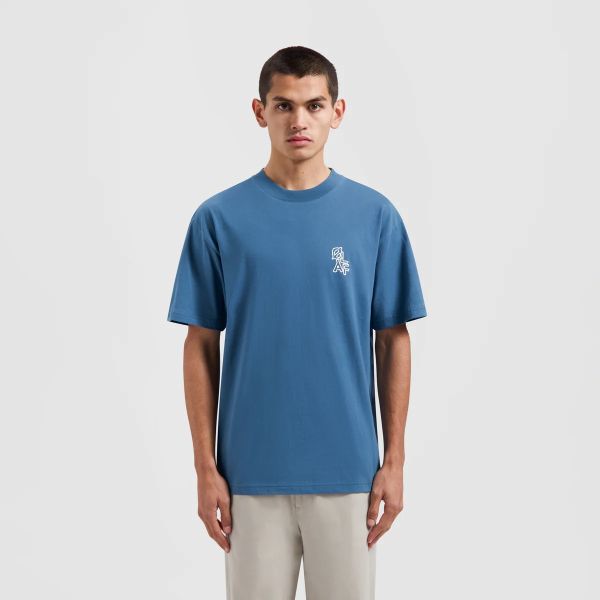 Olaf Layered Logo T-shirt Blauw