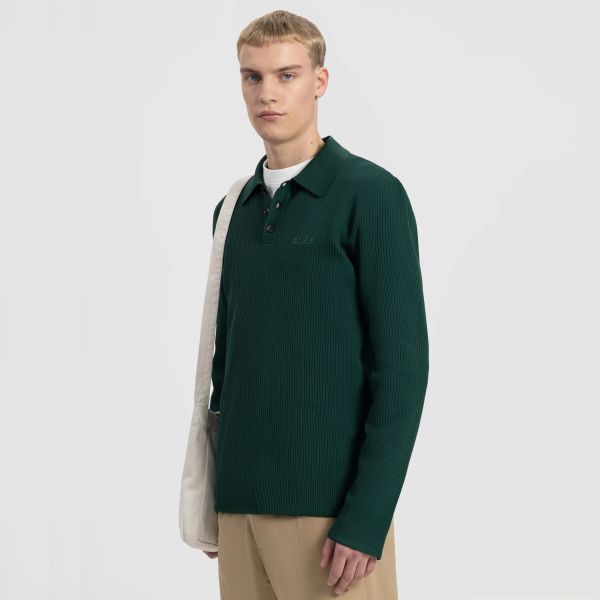 Olaf Lightweight Knitted Polo Groen