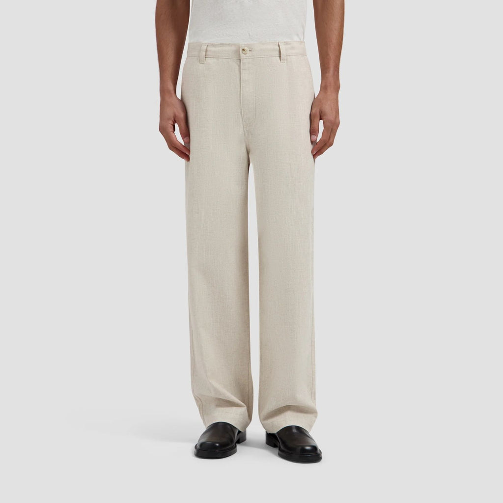 Olaf Linen Barrel Leg Broek Beige