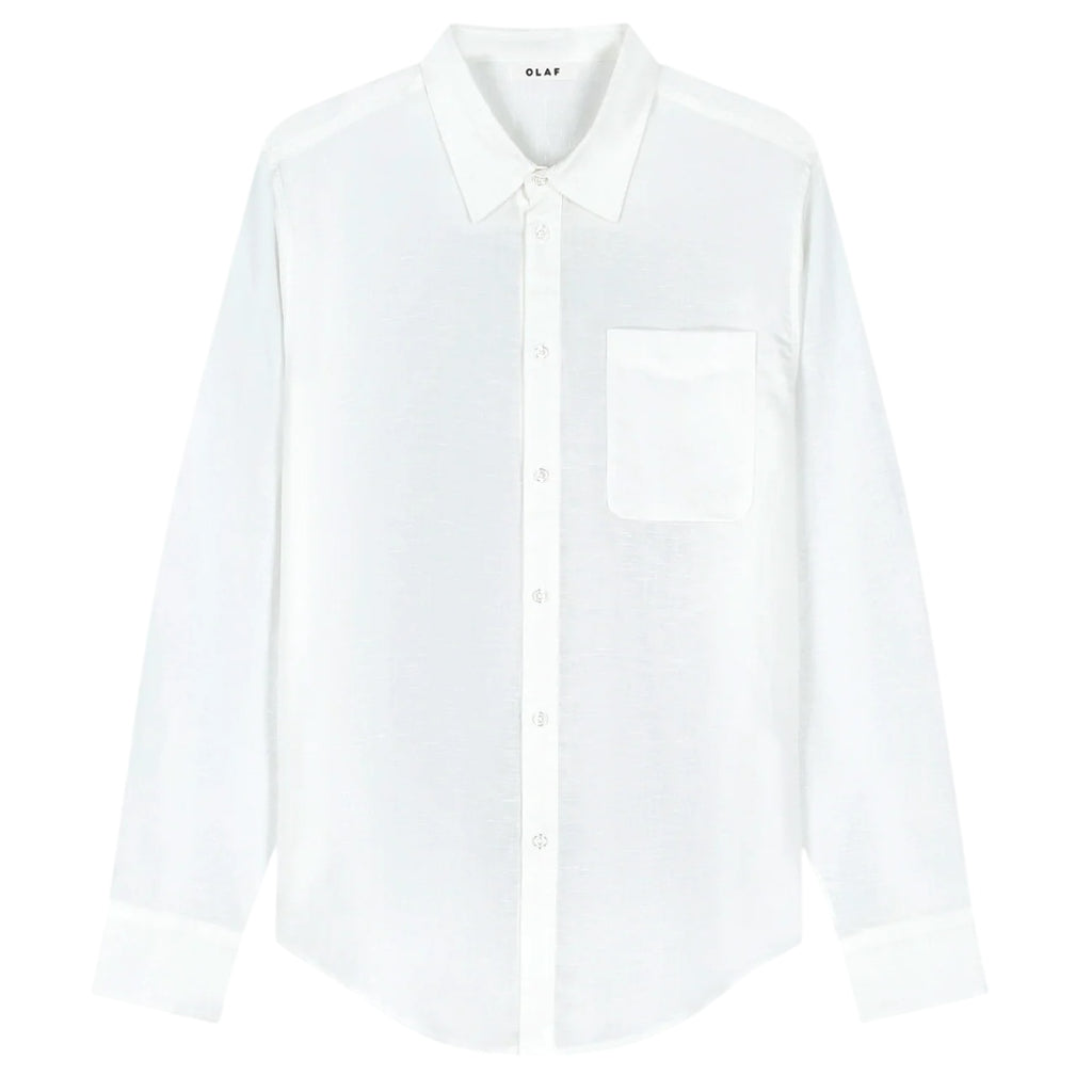 Olaf Linen Blend Relaxed Overhemd Wit