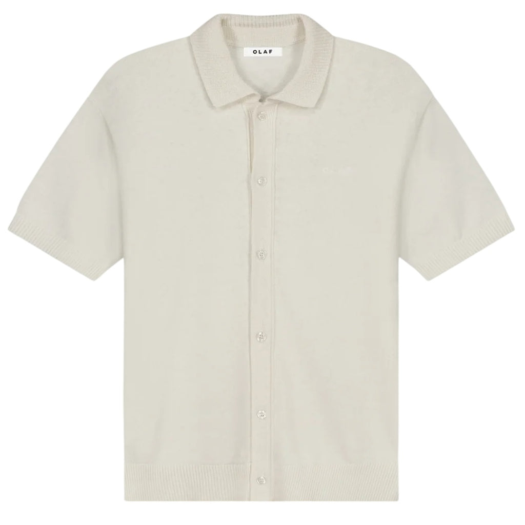 Olaf Linen Knitted Overhemd Off White
