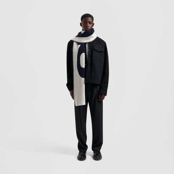 Olaf Logo Sjaal Navy/Off White