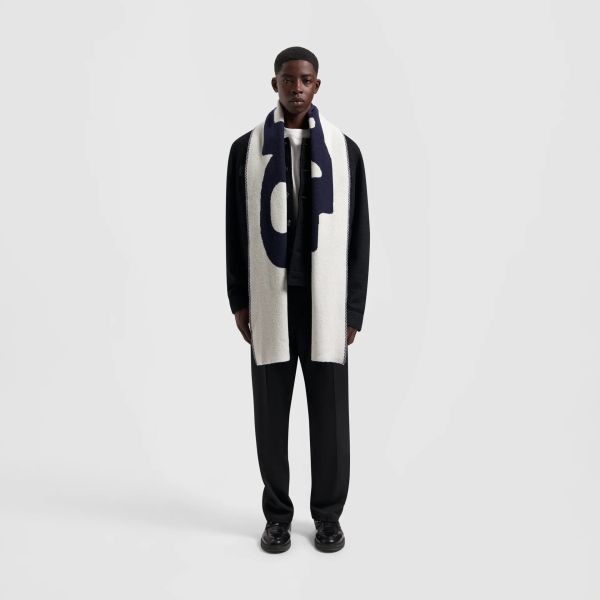 Olaf Logo Sjaal Navy/Off White