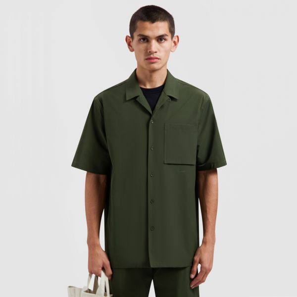 Olaf Nylon Overhemd Donker Groen