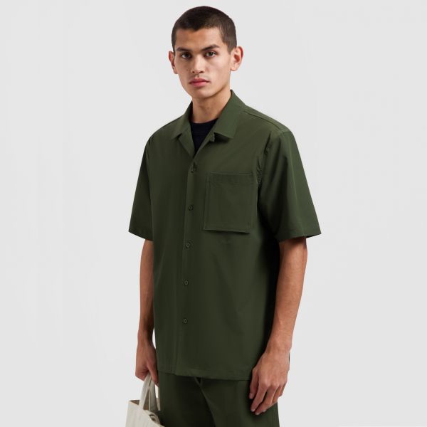 Olaf Nylon Overhemd Donker Groen