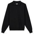 Olaf Oversized Knitted Longsleeve Polo Zwart