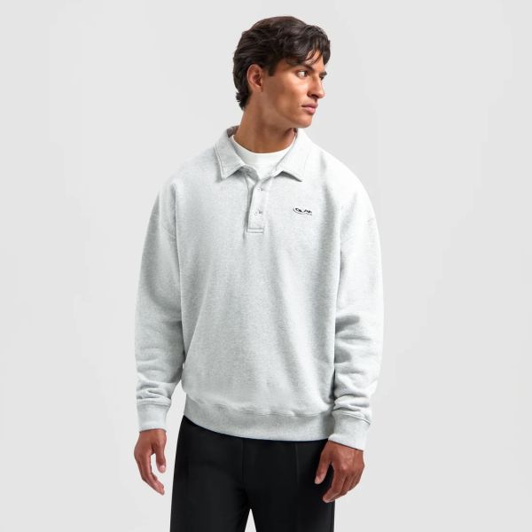 Olaf Oversized Longsleeve Polo Grijs