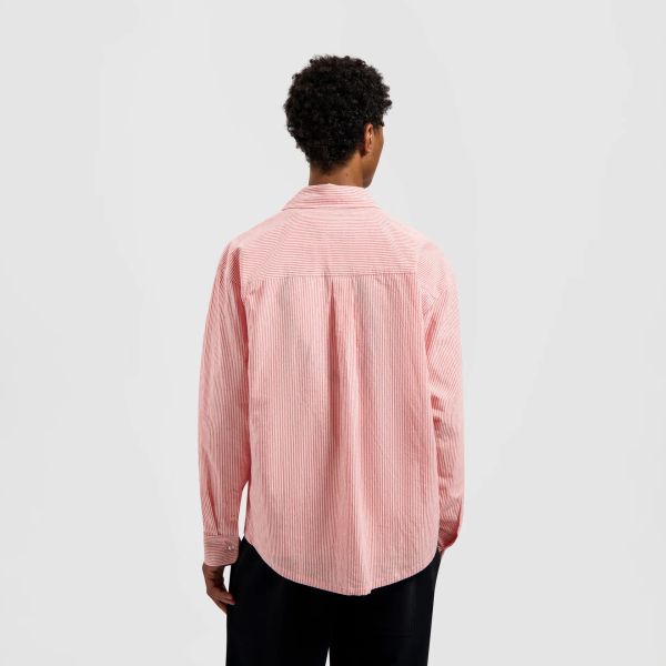 Olaf Oversized Stripe Oxford Overhemd Roze